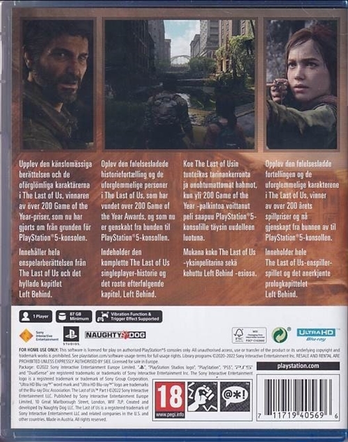 The Last of Us Part 1  - PS5 (B Grade) (Genbrug)